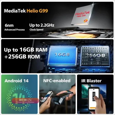 Ulefone Armor Mini 20 4G: Защищенный смартфон 64MP Night Camera, 8/256GB, 6200mAh, Android 14, NFC