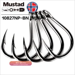 Морские крючки Mustad 10827 для тунца, 4X Strong, для наживки, высокоуглеродистая сталь