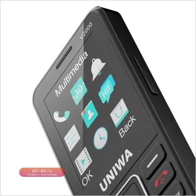 UNIWA V2000 4G кнопочный телефон с большими кнопками, громким звуком, двумя SIM, батареей 1700 мАч, русской клавиатурой, SOS и Bluetooth 5.0 для пожилых