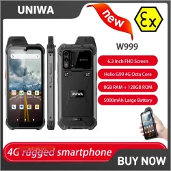 Смартфон UNIWA W999 ATEX взрывозащищенный, противоударный, IP68, Android 13, 8GB+128GB, 5000mAh, Walkie Talkie PTT, NFC