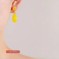 Серьги из циркона в китайском стиле Bilincolor Yellow для женщин