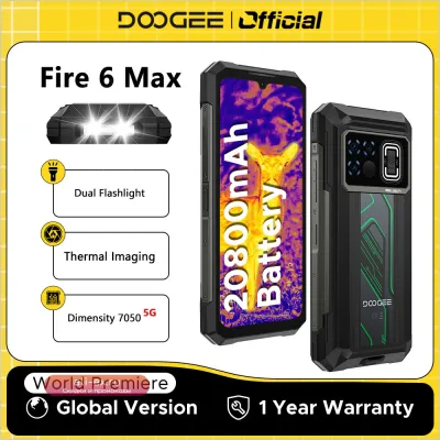 DOOGEE Fire 6 Max 5G: Защищенный смартфон с тепловизором, Dimensity 7050, 20800 мАч