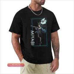 Футболка с портретом Мияби Хошими из Zenless Zone Zero: забавная аниме-одежда для мужчин