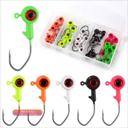 Dr.Fish 30шт головки для рыбалки с 3D глазами для окуня, судака, форели, живцовые приманки, мягкий пластик