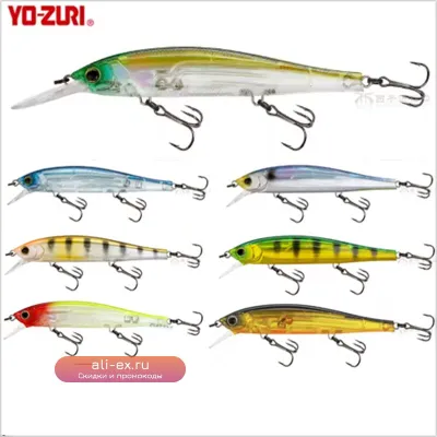 Приманка YO-ZURI 3DB Prismatic Floating Minnow (Bass Mandarin) для мелководной пресной/соленой воды