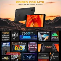 Защищенный планшет Ulefone Armor Pad Lite 8" Android 13 3/32GB NFC 7650mAh