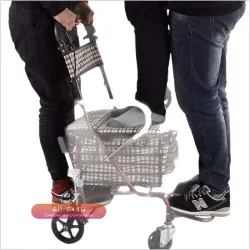 Каталка-ходунки для пожилых с четырехколесным шасси