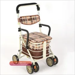 Каталка-ходунки для пожилых с четырехколесным шасси