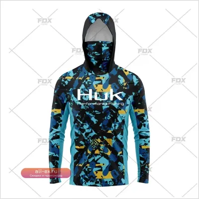 Рыболовная футболка с длинным рукавом HUK UPF 50+