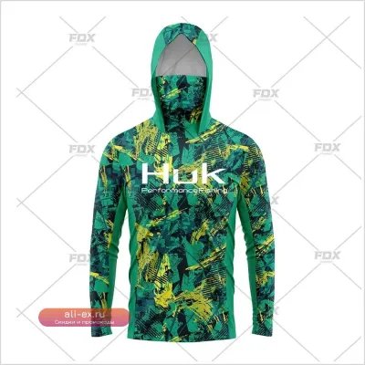 Рыболовная футболка с длинным рукавом HUK UPF 50+