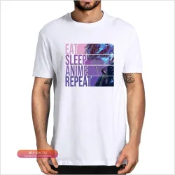 Футболка унисекс "My Hero Academia Todoroki: Ешь, Спи, Аниме, Повторяй"