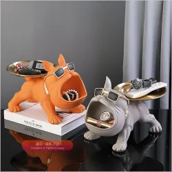 Статуэтка бульдога с подносом для хранения