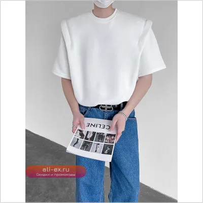 Футболка мужская летняя черная и белая с коротким рукавом