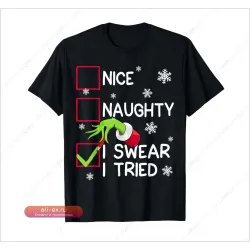 Футболка "Клянусь, я старался" с рождественским принтом для мужчин, женщин и детей