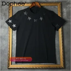 Футболка с принтом "Пятиконечная звезда" для подростка, лето 2025