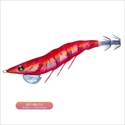 Japan DUEL Fluorescent Wooden Shrimp Rocket Squid Hook ez-Q для морской рыбалки на кальмара
