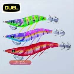 Japan DUEL Fluorescent Wooden Shrimp Rocket Squid Hook ez-Q для морской рыбалки на кальмара