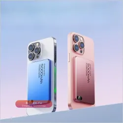 Легкий портативный аккумулятор 10000mAh с беспроводной магнитной зарядкой и дисплеем