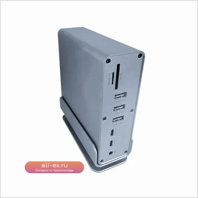 USB-C хаб 15-в-1, гигабитный Ethernet, вертикальный, настольный, многопортовый разветвитель