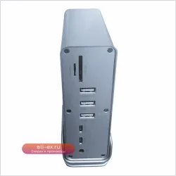 USB-C хаб 15-в-1, гигабитный Ethernet, вертикальный, настольный, многопортовый разветвитель