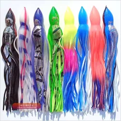 8шт. Сменные юбки для троллинга 24см, 25г: крючковая оснастка для марлина, тунца, ваху, махи, морской рыбалки на крупную дичь