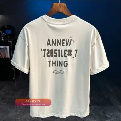 Мужская летняя футболка с принтом букв, свободная, короткий рукав, американская повседневная универсальная модель