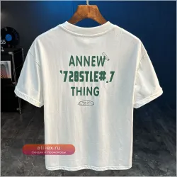 Мужская летняя футболка с принтом букв, свободная, короткий рукав, американская повседневная универсальная модель