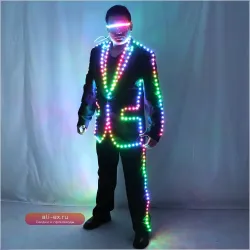 Костюм с RGB LED подсветкой для выступлений и вечеринок