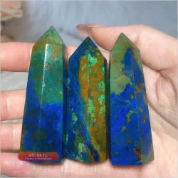 Башня из натуральных хризоколлы и азурита, высококачественный энергетический минерал оптом для рейки и декора дома