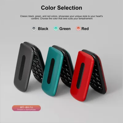 Мобильный телефон SERVO F4 Dual SIM, 2G GSM, флип-дизайн, MP3, FM-радио, черный