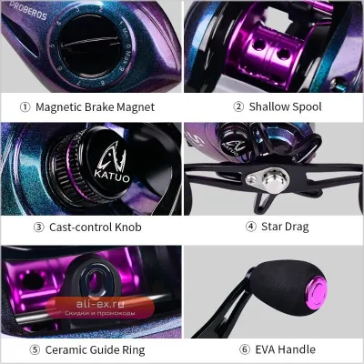 Рыболовная катушка Metal Waterdrop Wheel 7.2:1