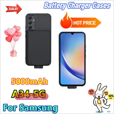 Зарядный чехол-аккумулятор 5000mAh для Samsung A34 5G с беспроводной зарядкой
