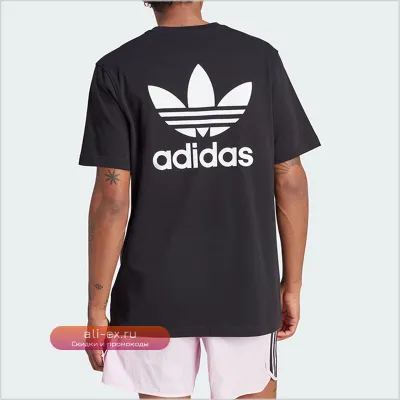 Футболка Adidas Originals мужская черная короткий рукав и розовые шорты для спорта и отдыха
