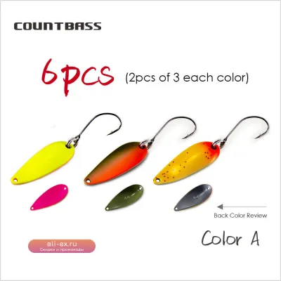 Блесны COUNTBASS для форели, лосося, щуки, окуня, 6 шт., 2.4г и 4г