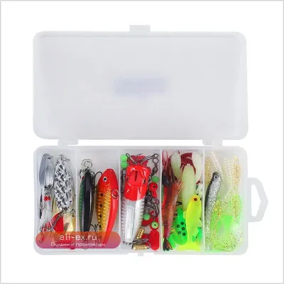 Набор реалистичных рыболовных приманок с компактным ящиком для хранения
