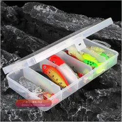 Набор реалистичных рыболовных приманок с компактным ящиком для хранения