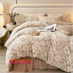 Комплект постельного белья "Коралловый сон" (2024, молочный флис, 4 предмета)