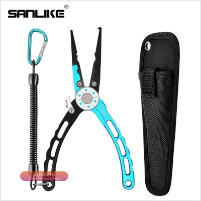 Мультифункциональные рыболовные плоскогубцы SANLIKE из алюминия с экстрактором крючка и лескорезкой