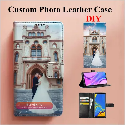 Чехол-книжка из натуральной кожи с фотопечатью для Huawei Pura 70 80 Pro, P60, P50, P30, Honor X6C, X50, X9B, 400Lite, персонализированный
