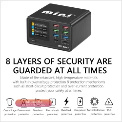 Зарядная станция DianBa 100W GaN 8 портов с беспроводной зарядкой для iPhone/iPad