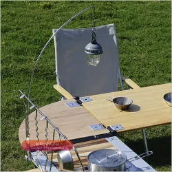 Переносная лампа для кемпинга из нержавеющей стали с изогнутой стойкой