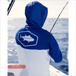 Футболка с капюшоном для рыбалки и активного отдыха с защитой от УФ-лучей