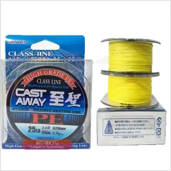 SHINOYA Высокомощная леска для морской рыбалки Long Casting 150м, 8-жильная плетеная PE леска с повышенной износостойкостью