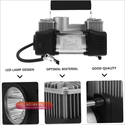 12V Автомобильный компрессор двойной цилиндр для быстрого накачивания шин
