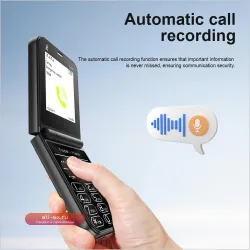 SERVO Flilo9 3G Dual SIM Флип-телефон с записью звонков, фонариком и чёрным списком, красный