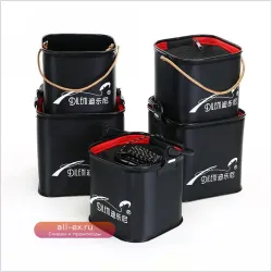 Складное рыболовное ведро Eva для живой рыбы с усиленным дном и веревкой