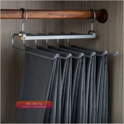 Многослойная вешалка для брюк из алюминиевого сплава, складная, без следов, для спальни