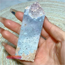 Башня из натурального розового аметиста друза для декора сада, призматический камень, геода, минерал, энергетический камень