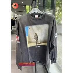 Футболка Saint Planet Letters Vintage Printed T-shirt 25SS Destruction