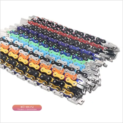 Браслет "Звено Цепи" из нержавеющей стали с мультиколор дизайном для байкеров и мотоциклистов, мужской, с возможностью кастомизации